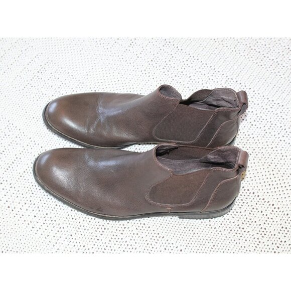John Varvatos Chelsea Brown Leather Men Ankle boots Size 10M Made in US slip on - Picture 10 of 10